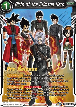 Image of Birth of the Crimson Hero (BT16-122) - Realm of the Gods PreRelease Cards