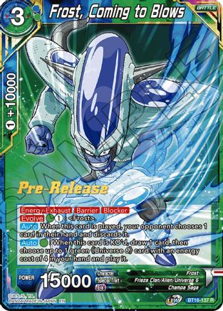 Image of Frost, Coming to Blows (BT16-137) - Realm of the Gods PreRelease Cards