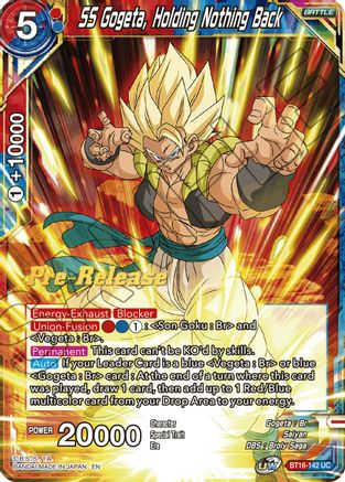 Image of SS Gogeta, Holding Nothing Back (BT16-142) - Realm of the Gods PreRelease Cards