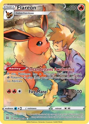 Image of Flareon TG01/TG30  - Holofoil SWSH09 Brilliant Stars Trainer Gallery - Ultra Rare