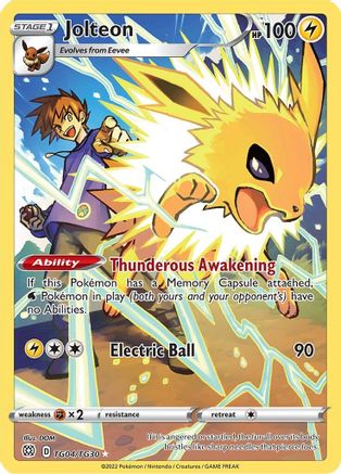 Image of Jolteon TG04/TG30  - Holofoil SWSH09 Brilliant Stars Trainer Gallery - Ultra Rare