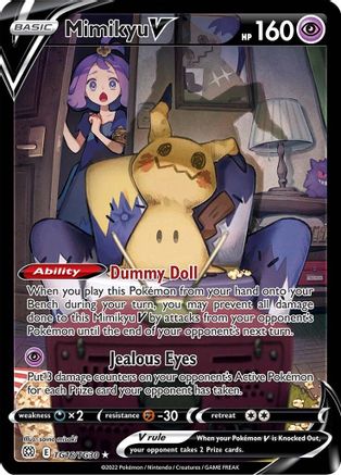 Image of Mimikyu V TG16/TG30  - Holofoil SWSH09 Brilliant Stars Trainer Gallery - Ultra Rare