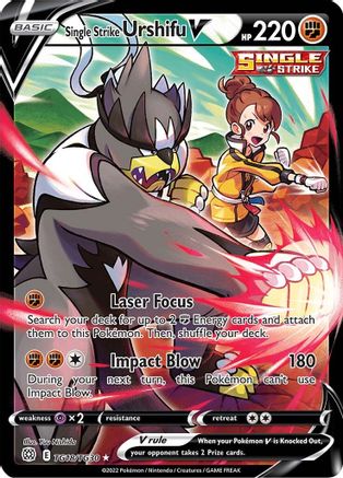 Image of Single Strike Urshifu V TG18/TG30  - Holofoil SWSH09 Brilliant Stars Trainer Gallery - Ultra Rare