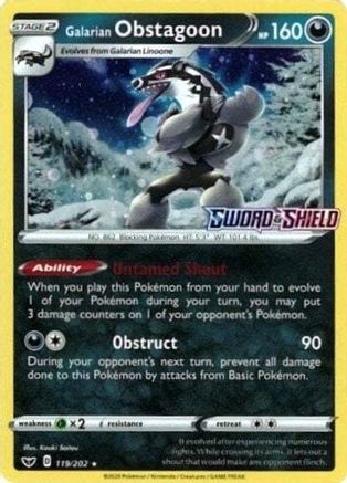 Image of Galarian Obstagoon 119/202  - Holofoil Miscellaneous Cards & Products - Promo