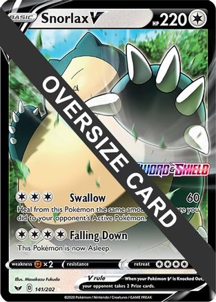 Image of Snorlax V 141/202  - Holofoil Jumbo Cards - Promo