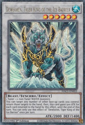 Image of Dewloren, Tiger King of the Ice Barrier (Duel Terminal) (HAC1-EN052) - Hidden Arsenal: Chapter 1 1st Edition