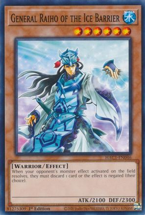 Image of General Raiho of the Ice Barrier (HAC1-EN046) - Hidden Arsenal: Chapter 1 1st Edition