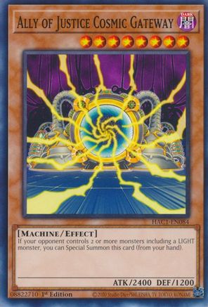 Image of Ally of Justice Cosmic Gateway (HAC1-EN084) - Hidden Arsenal: Chapter 1 1st Edition