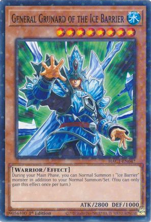 Image of General Grunard of the Ice Barrier (Duel Terminal) (HAC1-EN042) - Hidden Arsenal: Chapter 1 1st Edition