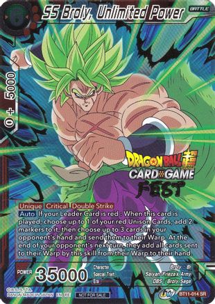 Image of SS Broly, Unlimited Power (Card Game Fest 2022) (BT11-014) - Tournament Promotion Cards Foil