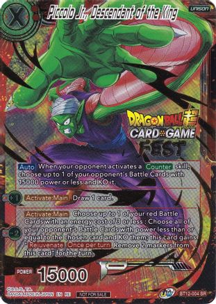 Image of Piccolo Jr., Descendant of the King (Card Game Fest 2022) (BT12-004) - Tournament Promotion Cards Foil