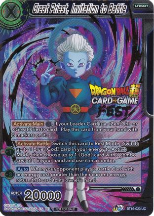Image of Great Priest, Invitation to Battle (Card Game Fest 2022) (BT16-023) - Tournament Promotion Cards Foil
