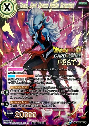 Image of Towa, Dark Demon Realm Scientist (Card Game Fest 2022) (DB3-103) - Tournament Promotion Cards Foil