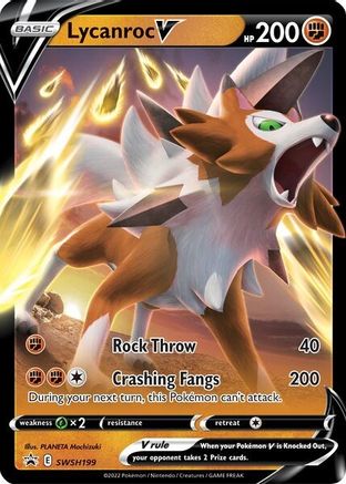 Image of Lycanroc V SWSH199  - Holofoil SWSH Sword & Shield Promo Cards - Promo