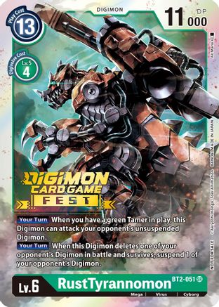 Image of RustTyrannomon (Digimon Card Game Fest 2022) (BT2-051) - Release Special Booster 1.0 Foil