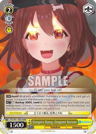 Image of Gangsta Dawg, Inugami Korone (RRR) (HOL/W91-TE061R RRR) - hololive production