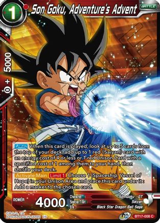 Image of Son Goku, Adventure's Advent (BT17-008) - Ultimate Squad Foil