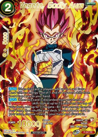 Image of Vegeta, Godly Aura (Alternate Art) (P-247) - Tournament Promotion Cards Foil