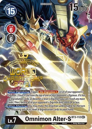 Image of Omnimon Alter-S (Secret Rare) (World Championship 2021) (BT3-112) - Release Special Booster 1.0 Foil
