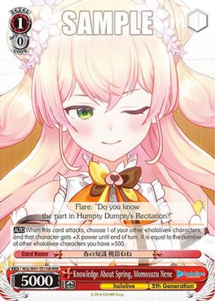 Image of Knowledge About Spring, Momosuzu Nene (RRR) (HOL/W91-TE116R RRR) - hololive production