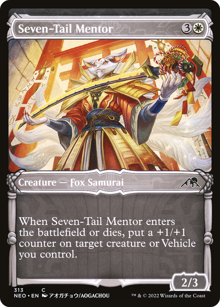 Image of Seven-Tail Mentor (Showcase) (NEO-313) - Kamigawa: Neon Dynasty: (Showcase)