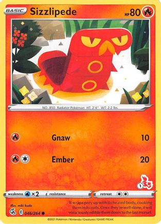 Image of Sizzlipede (# Cinderace Stamped) 046/264  Battle Academy 2022 - Promo