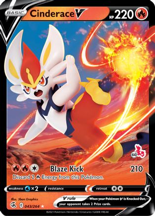 Image of Cinderace V 043/264  - Holofoil Battle Academy 2022 - Promo