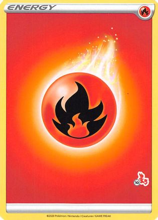 Image of Fire Energy (#10 Cinderace Stamped)  Battle Academy 2022 - Promo