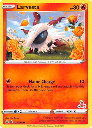 Image of Larvesta - 023/198 (#46 Cinderace Stamped)/198  Battle Academy 2022 - Promo