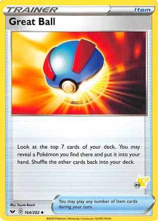 Image of Great Ball (# Pikachu Stamped) 164/202  Battle Academy 2022 - Promo