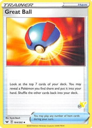Image of Great Ball (# Pikachu Stamped) 164/202  Battle Academy 2022 - Promo