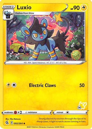 Image of Luxio - 092/264 (#14 Pikachu Stamped)/264  Battle Academy 2022 - Promo