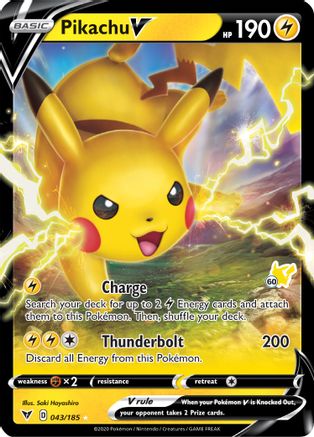 Image of Pikachu V 043/185  - Holofoil Battle Academy 2022 - Holo Rare