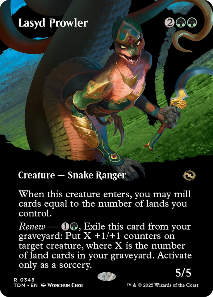 Image of Lasyd Prowler (Borderless) (TDM-348) - Tarkir: Dragonstorm: (Showcase) (Borderless)