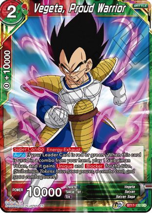 Image of Vegeta, Proud Warrior (BT17-132) - Ultimate Squad
