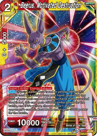 Image of Beerus, Motivated Destruction (BT17-134) - Ultimate Squad Foil