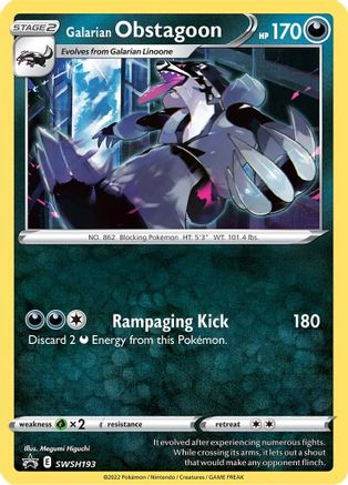 Image of Galarian Obstagoon SWSH193  SWSH Sword & Shield Promo Cards - Promo