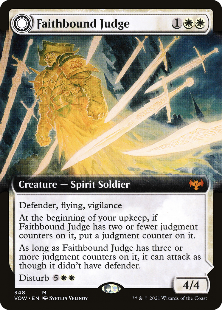 Image of Faithbound Judge (Extended Art) (VOW-348) - Innistrad: Crimson Vow: (Extended Art, Double Faced Transform) Foil