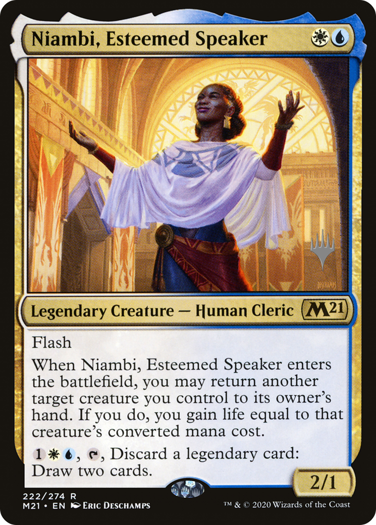 Image of Niambi, Esteemed Speaker (PPM21-222P) - Core Set 2021 Promos Foil