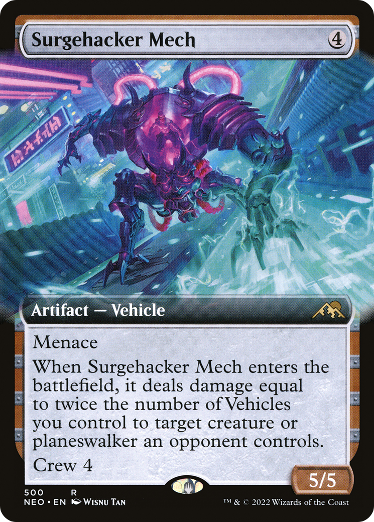 Image of Surgehacker Mech (Extended Art) (NEO-500) - Kamigawa: Neon Dynasty: (Extended Art)
