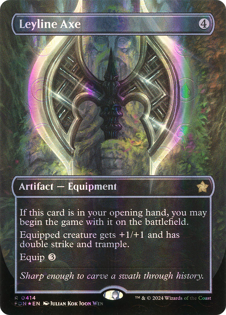 Image of Leyline Axe (Borderless) (Mana Foil) (FDN-414) - Foundations (Borderless) Foil