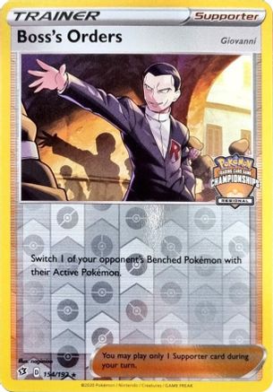 Image of Boss's Orders 154/192  - Reverse Holofoil League & Championship Cards - Promo