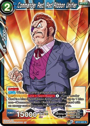 Image of Commander Red, Red Ribbon Unifier (BT17-037) - Ultimate Squad