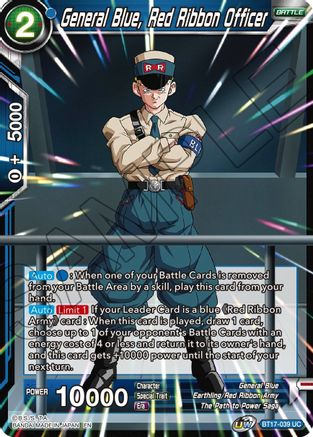 Image of General Blue, Red Ribbon Officer (BT17-039) - Ultimate Squad Foil
