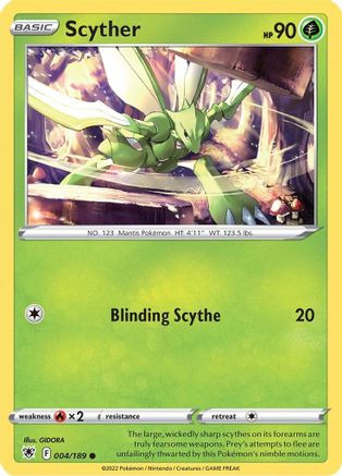 Image of Scyther (004) 004/189  - Reverse Holofoil SWSH10 Astral Radiance - Common