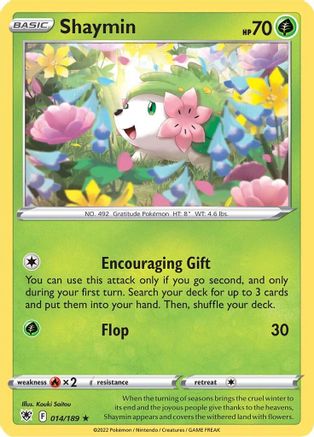 Image of Shaymin 014/189  - Reverse Holofoil SWSH10 Astral Radiance - Rare