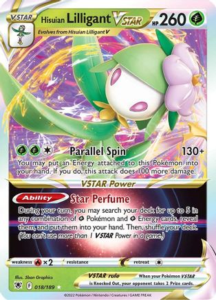 Image of Hisuian Lilligant VSTAR 018/189  - Holofoil SWSH10 Astral Radiance - Ultra Rare