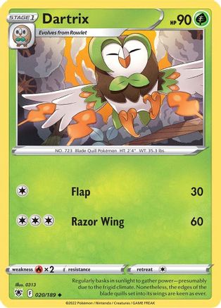 Image of Dartrix 020/189  SWSH10 Astral Radiance - Uncommon