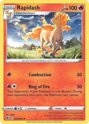 Image of Rapidash 022/189  SWSH10 Astral Radiance - Rare