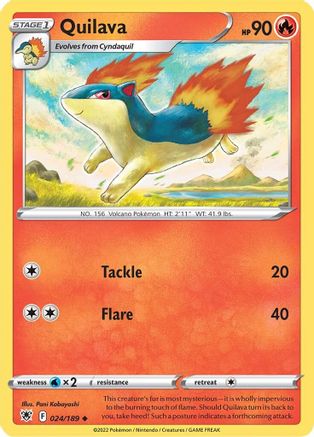 Image of Quilava 024/189  - Reverse Holofoil SWSH10 Astral Radiance - Uncommon